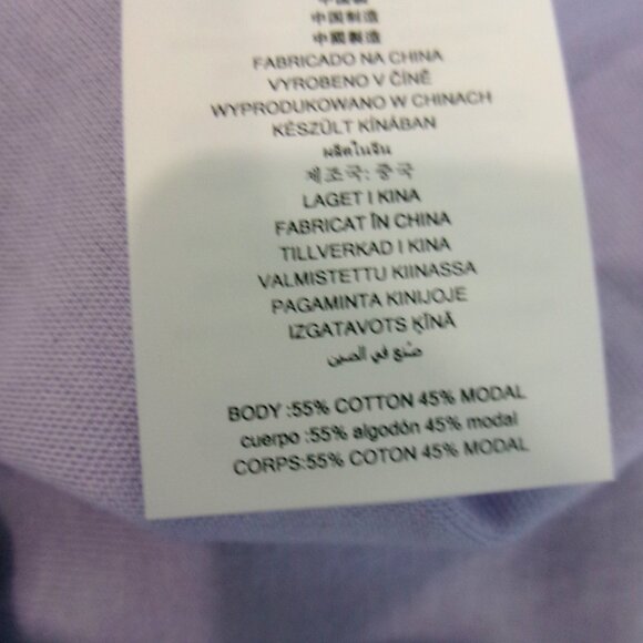 New Michael Kors Light Lilac Purple w/ Silver Shimmery Trim Bell Sleeve Top M - Picture 8 of 9